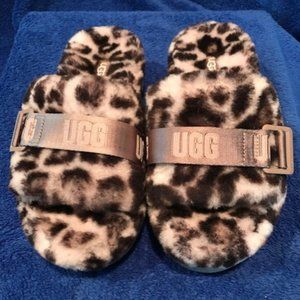 UGG Fluffy Panther Print Sandals S-6 NWOT 🎀
